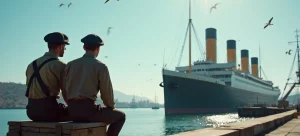 Viktor und Henry sitzen am Hafen und diskutieren über Möglichkeiten, die Schiffe schneller zu machen – ohne zu ahnen, dass der eigentliche Systemwechsel längst in der Luft liegt.